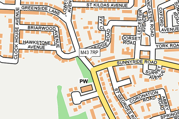 M43 7RP map - OS OpenMap – Local (Ordnance Survey)