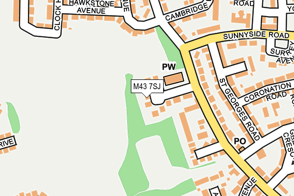 M43 7SJ map - OS OpenMap – Local (Ordnance Survey)