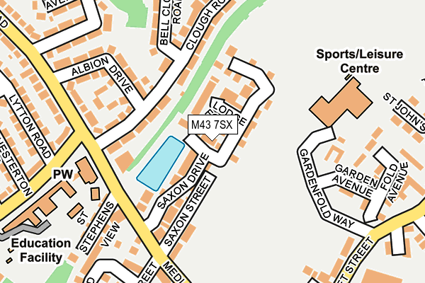 M43 7SX map - OS OpenMap – Local (Ordnance Survey)
