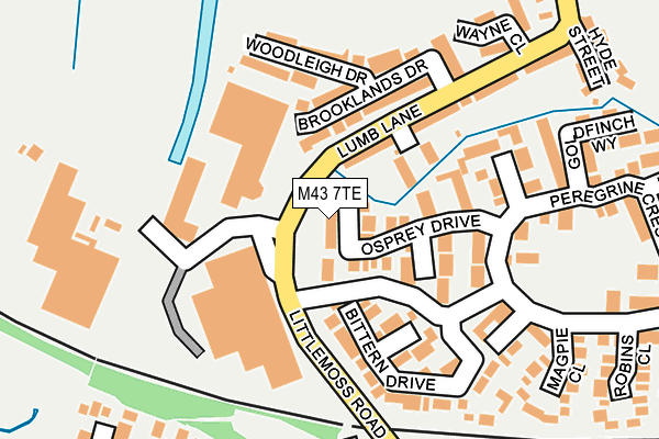 M43 7TE map - OS OpenMap – Local (Ordnance Survey)