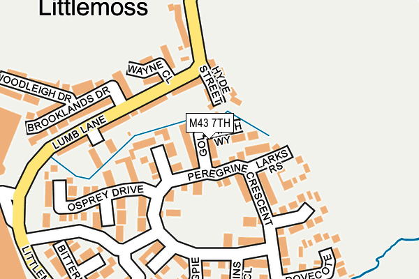 M43 7TH map - OS OpenMap – Local (Ordnance Survey)