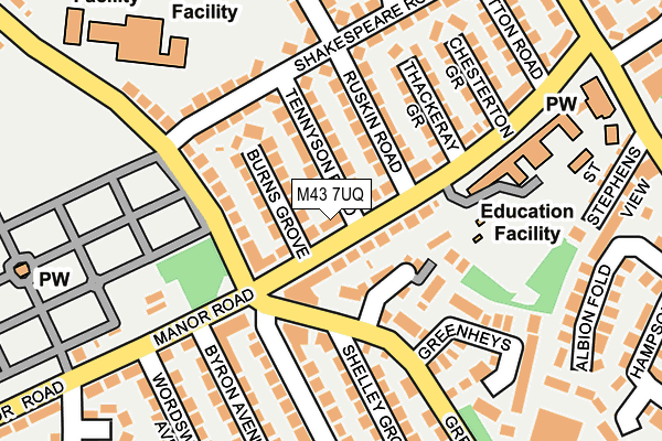M43 7UQ map - OS OpenMap – Local (Ordnance Survey)