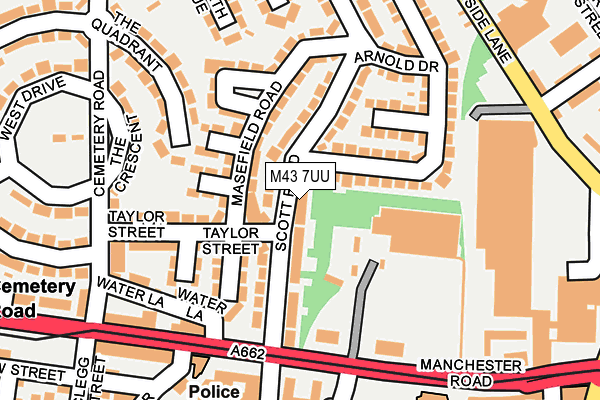 M43 7UU map - OS OpenMap – Local (Ordnance Survey)