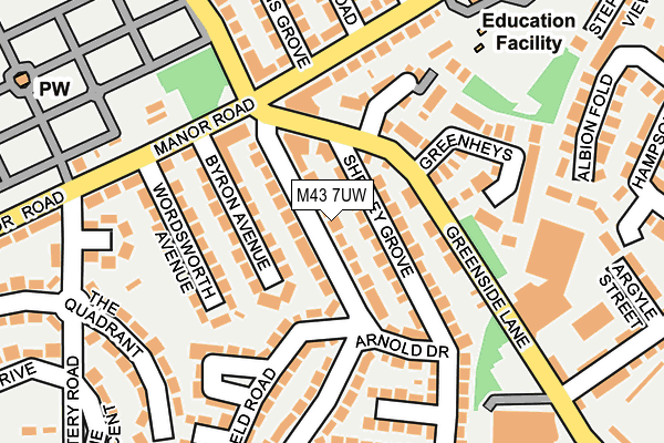 M43 7UW map - OS OpenMap – Local (Ordnance Survey)