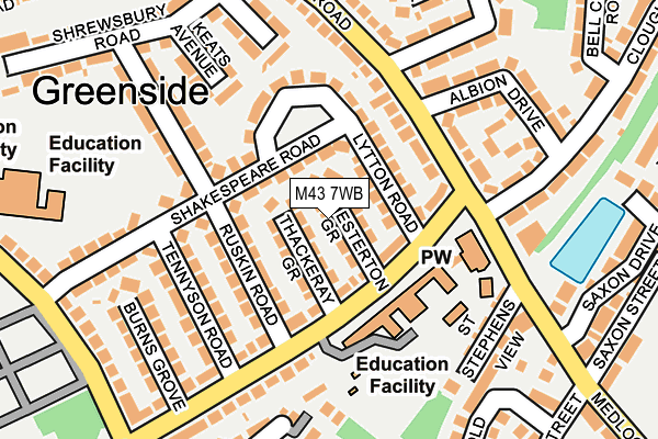 M43 7WB map - OS OpenMap – Local (Ordnance Survey)