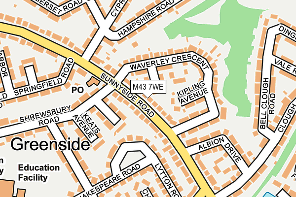 M43 7WE map - OS OpenMap – Local (Ordnance Survey)
