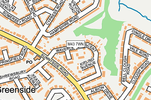 M43 7WN map - OS OpenMap – Local (Ordnance Survey)