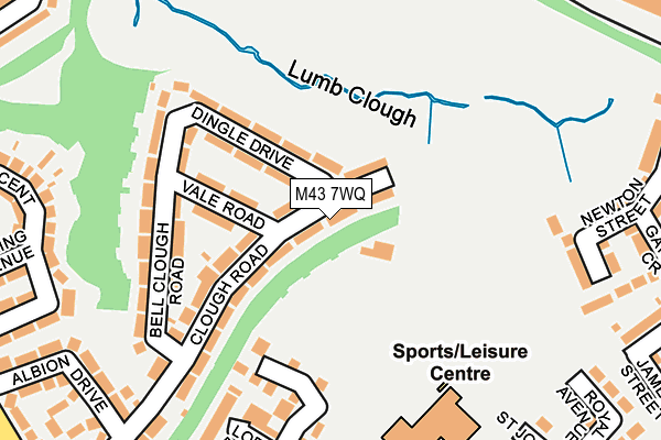 M43 7WQ map - OS OpenMap – Local (Ordnance Survey)