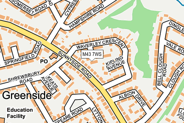 M43 7WS map - OS OpenMap – Local (Ordnance Survey)