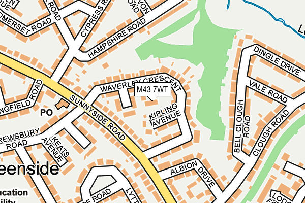M43 7WT map - OS OpenMap – Local (Ordnance Survey)
