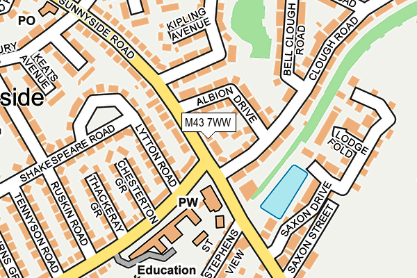 M43 7WW map - OS OpenMap – Local (Ordnance Survey)