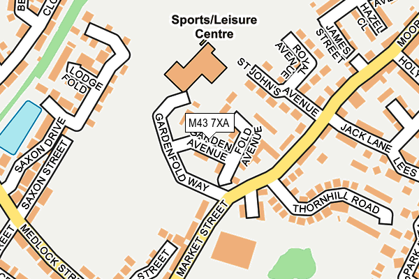 M43 7XA map - OS OpenMap – Local (Ordnance Survey)