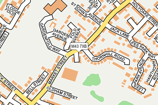 M43 7XB map - OS OpenMap – Local (Ordnance Survey)