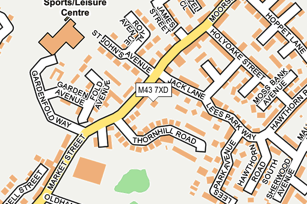 M43 7XD map - OS OpenMap – Local (Ordnance Survey)