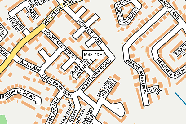 M43 7XE map - OS OpenMap – Local (Ordnance Survey)