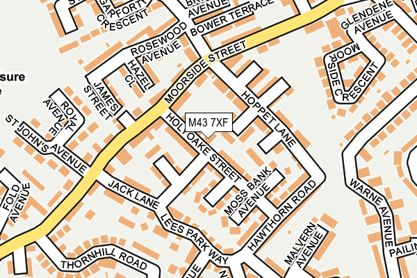 M43 7XF map - OS OpenMap – Local (Ordnance Survey)