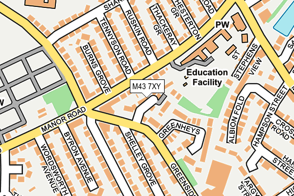 M43 7XY map - OS OpenMap – Local (Ordnance Survey)