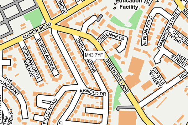M43 7YF map - OS OpenMap – Local (Ordnance Survey)