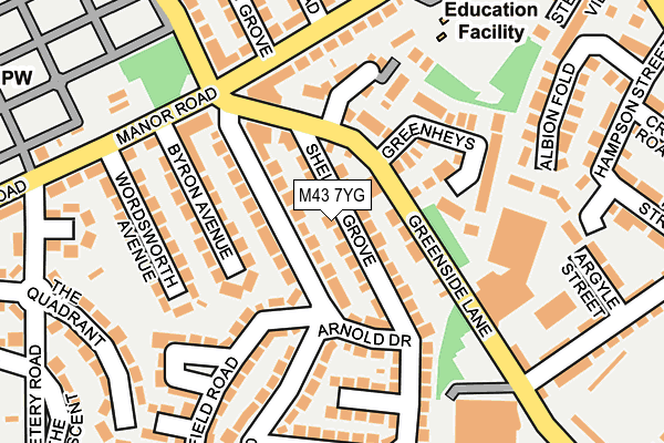 M43 7YG map - OS OpenMap – Local (Ordnance Survey)