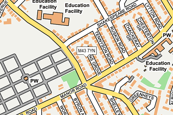 M43 7YN map - OS OpenMap – Local (Ordnance Survey)