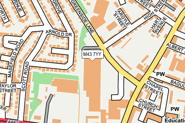 M43 7YY map - OS OpenMap – Local (Ordnance Survey)