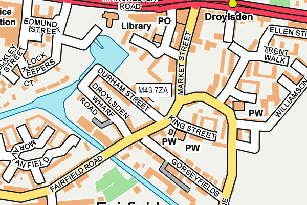 M43 7ZA map - OS OpenMap – Local (Ordnance Survey)