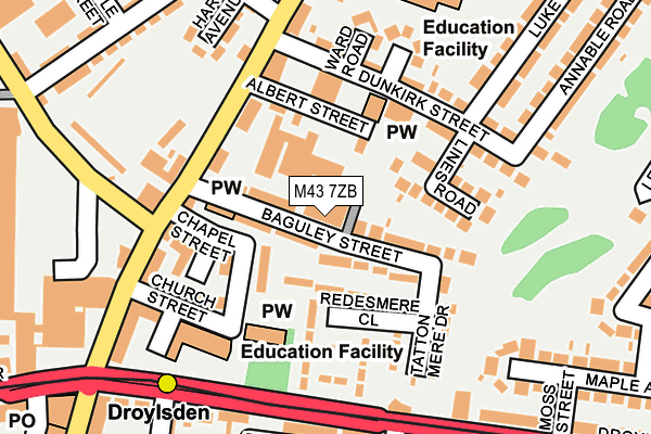 M43 7ZB map - OS OpenMap – Local (Ordnance Survey)