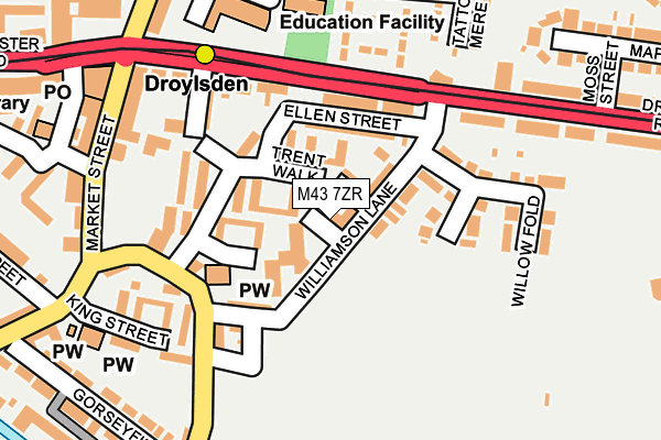 M43 7ZR map - OS OpenMap – Local (Ordnance Survey)