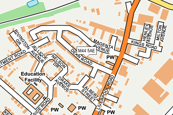 M44 5AE map - OS OpenMap – Local (Ordnance Survey)