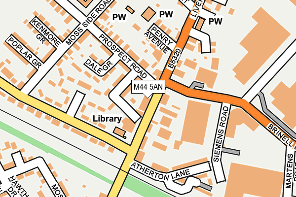 M44 5AN map - OS OpenMap – Local (Ordnance Survey)
