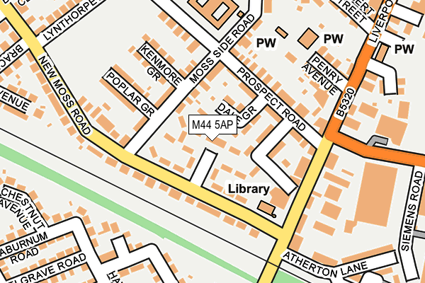 M44 5AP map - OS OpenMap – Local (Ordnance Survey)