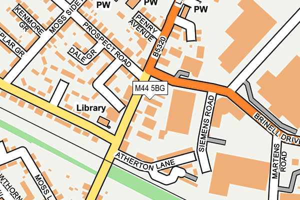 M44 5BG map - OS OpenMap – Local (Ordnance Survey)