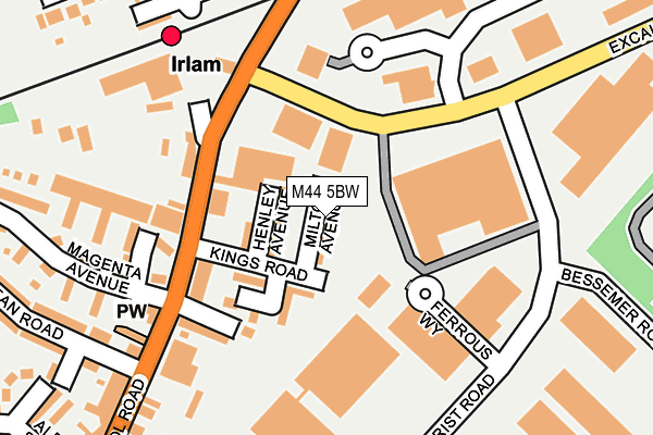 M44 5BW map - OS OpenMap – Local (Ordnance Survey)
