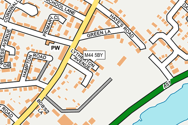 M44 5BY map - OS OpenMap – Local (Ordnance Survey)