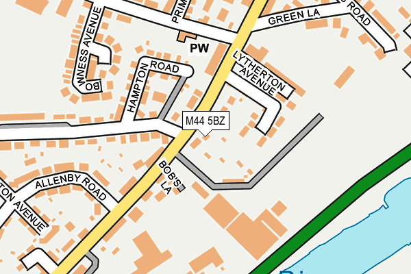 M44 5BZ map - OS OpenMap – Local (Ordnance Survey)