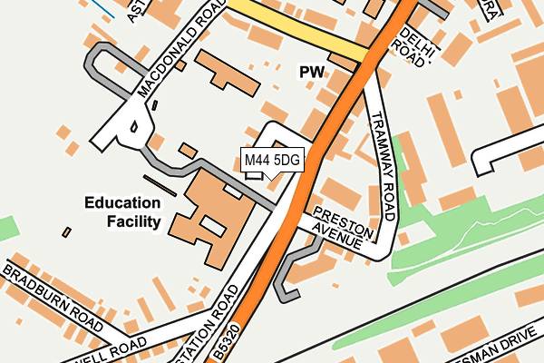 M44 5DG map - OS OpenMap – Local (Ordnance Survey)
