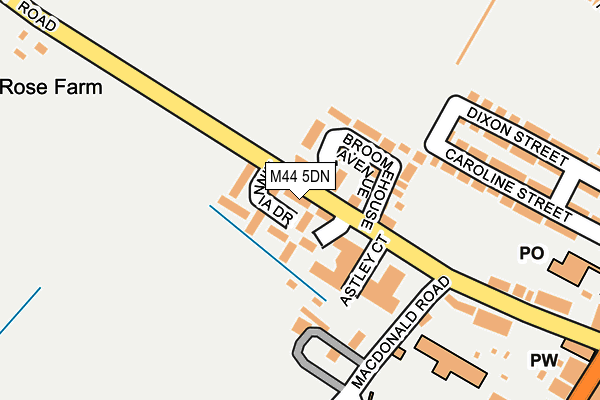 M44 5DN map - OS OpenMap – Local (Ordnance Survey)