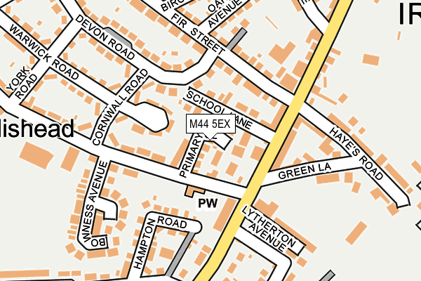 M44 5EX map - OS OpenMap – Local (Ordnance Survey)