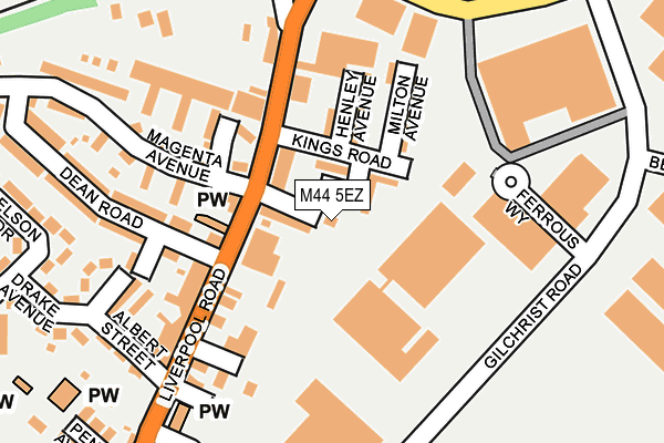 M44 5EZ map - OS OpenMap – Local (Ordnance Survey)
