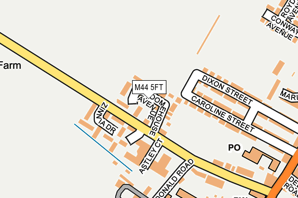 M44 5FT map - OS OpenMap – Local (Ordnance Survey)