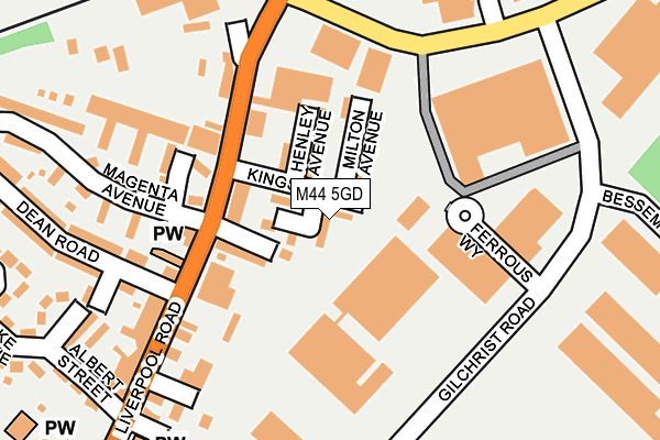 M44 5GD map - OS OpenMap – Local (Ordnance Survey)