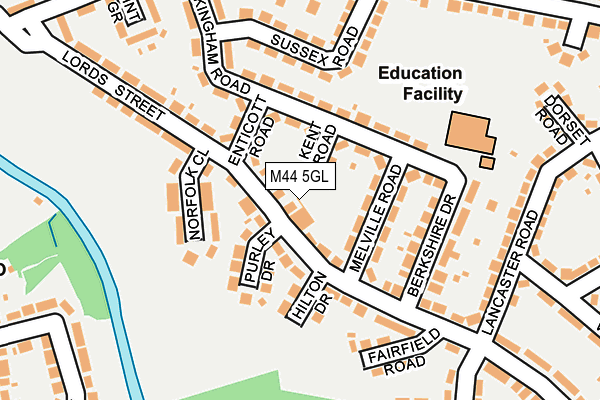 M44 5GL map - OS OpenMap – Local (Ordnance Survey)