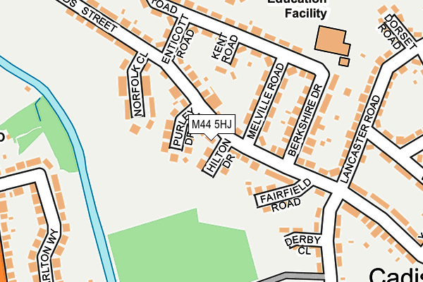M44 5HJ map - OS OpenMap – Local (Ordnance Survey)