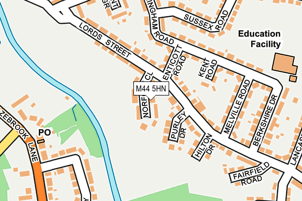M44 5HN map - OS OpenMap – Local (Ordnance Survey)