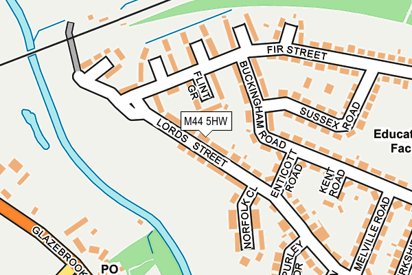 M44 5HW map - OS OpenMap – Local (Ordnance Survey)