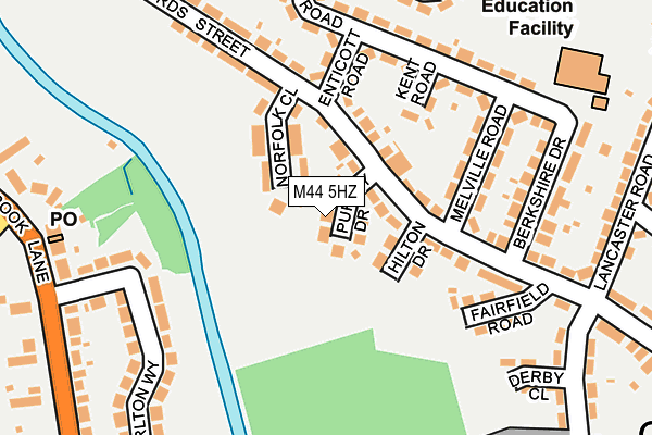 M44 5HZ map - OS OpenMap – Local (Ordnance Survey)