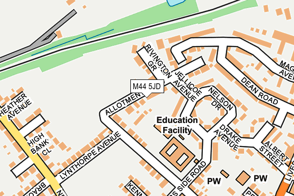 M44 5JD map - OS OpenMap – Local (Ordnance Survey)
