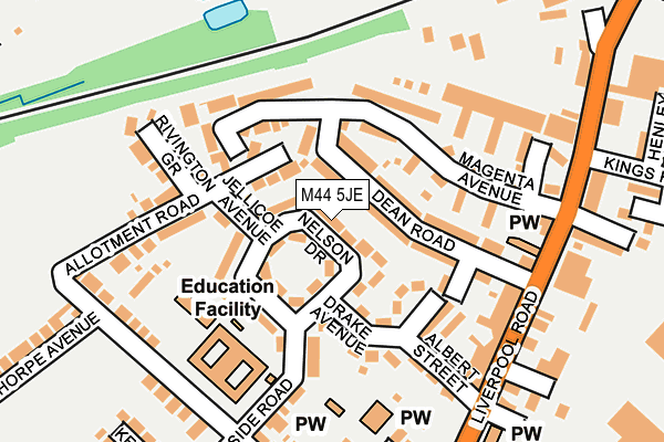 M44 5JE map - OS OpenMap – Local (Ordnance Survey)