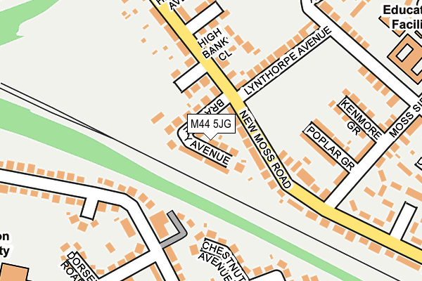 M44 5JG map - OS OpenMap – Local (Ordnance Survey)