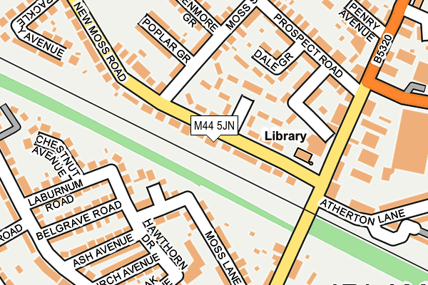 M44 5JN map - OS OpenMap – Local (Ordnance Survey)